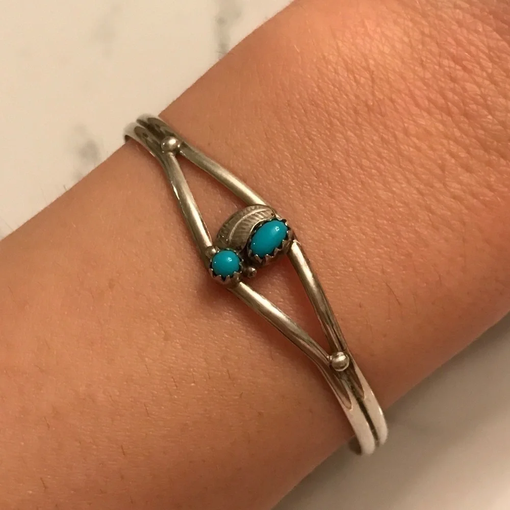 Vintage Turquoise Sterling Cuff Bracelet